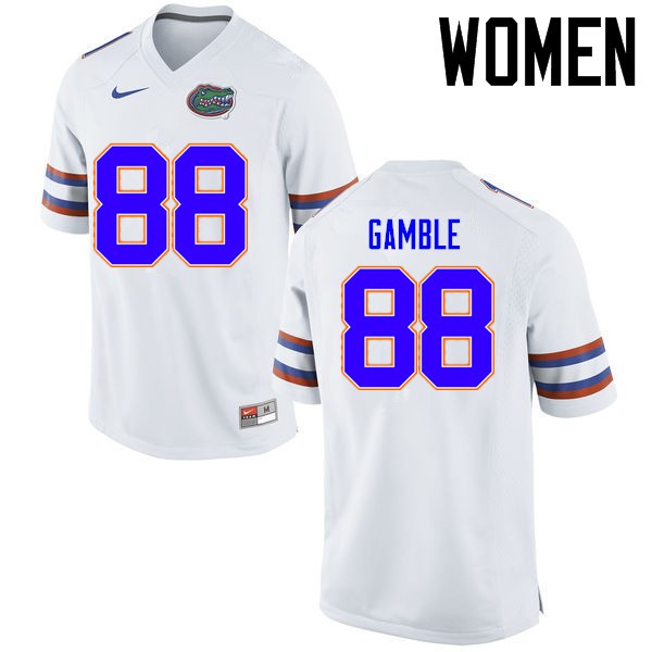 Florida Gators Women #88 Kemore Gamble College Football Jersey White